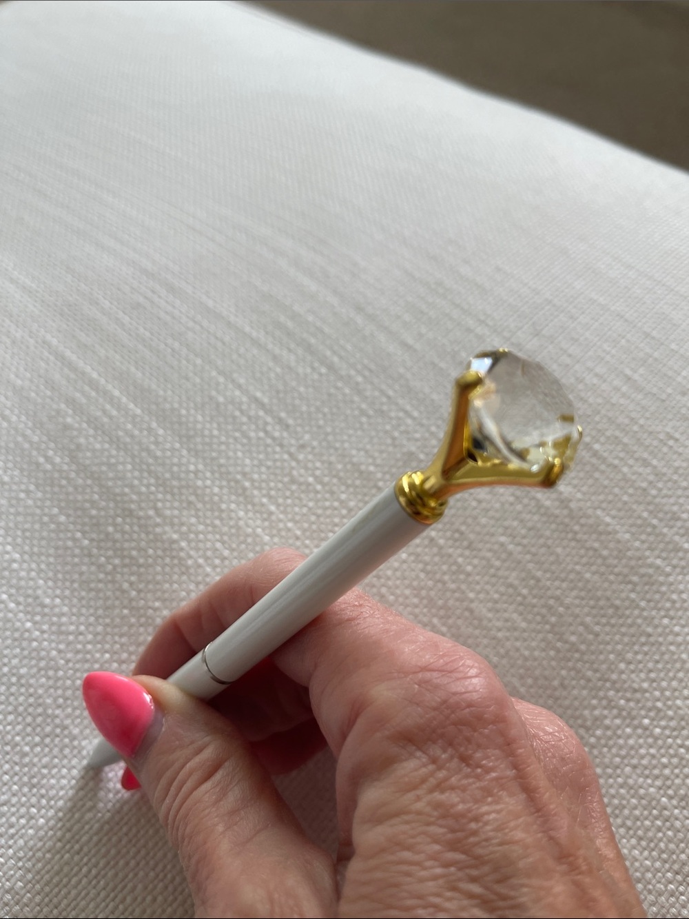 Crystal diamond glossy pearl White Ballpoint Pen NWOT